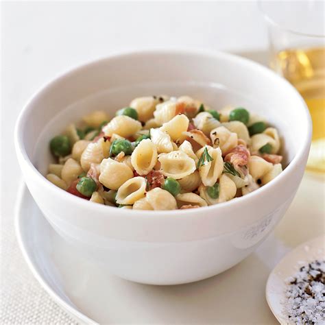 pasta-shells-with-peas-and-ham-recipe-amy-tornquist-food image