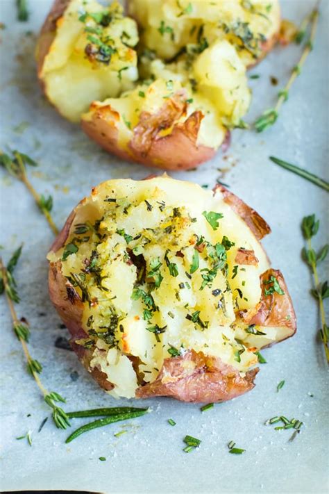 ultra-crispy-smashed-potatoes-with-garlic-herbs image