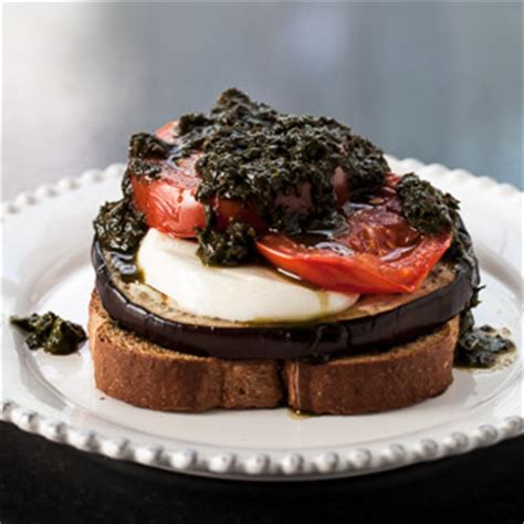 open-faced-grilled-eggplant-sandwich-with-pesto image