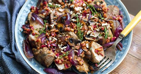 roasted-pork-tenderloin-with-mushrooms-pecans image