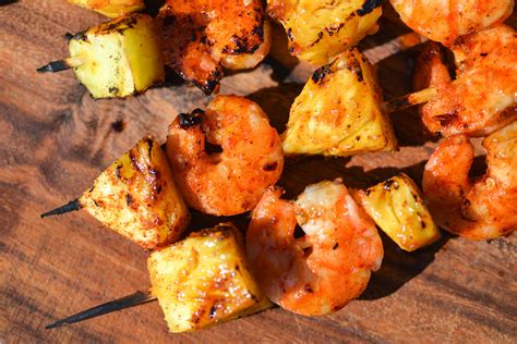 grilled-sweet-glazed-tiki-shrimp-pineapple-skewers image