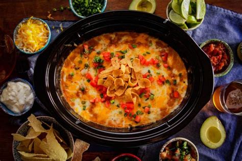 slow-cooker-cheesy-refried-bean-dip image