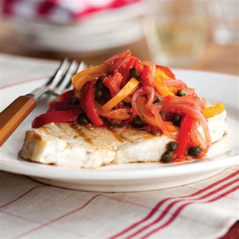 grilled-swordfish-with-peperonata-recipe-sur-la-table image