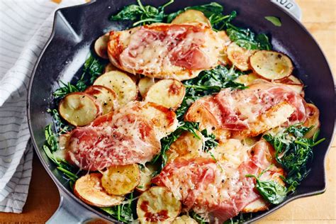 chicken-saltimbocca-with-spinach-and-potatoes-kitchn image