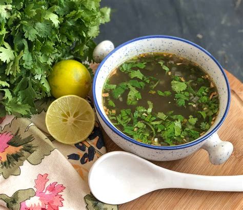 lemon-coriander-soup-recipe-archanas-kitchen image