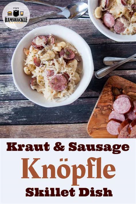 sauerkraut-and-sausage-knoephla-skillet-dish image