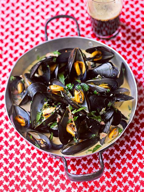 mussels-with-guinness-seafood-recipes-jamie-magazine image