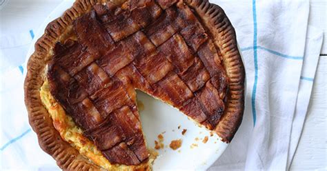 savory-breakfast-pie-with-bacon-lattice-crust-purewow image
