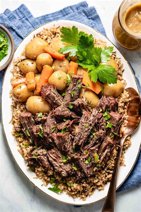 pressure-cooker-pot-roast-with-vegetables-foolproof image