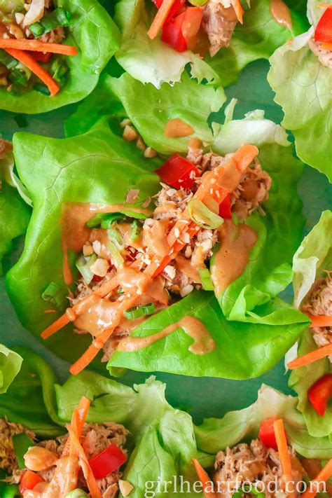 tuna-lettuce-wraps-with-peanut-sauce-girl-heart-food image