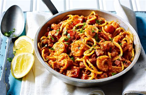 penne-pasta-with-king-prawns-cherry-tomatoes-and-lemon image