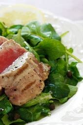grilled-tuna-over-arugula-with-lemon-vinaigrette image