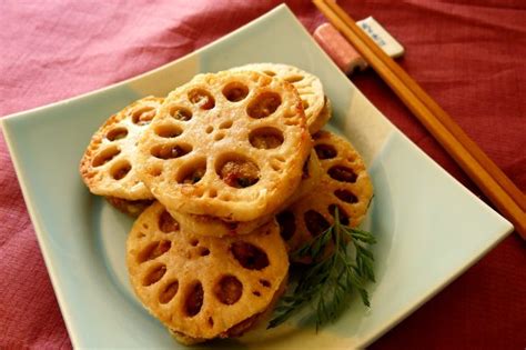 deep-fried-lotus-roots-with-meat-patties-asian image