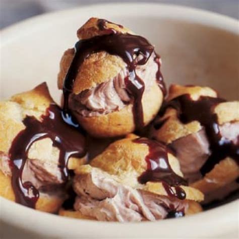 profiteroles-with-ice-cream-and-chocolate-sauce image