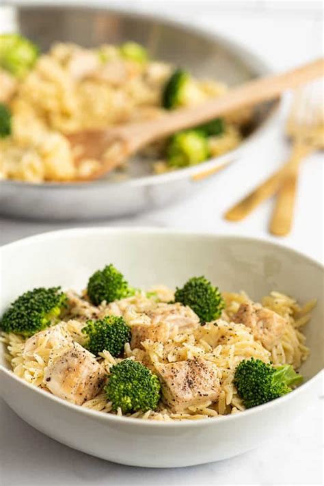 chicken-and-broccoli-orzo-baking-mischief image