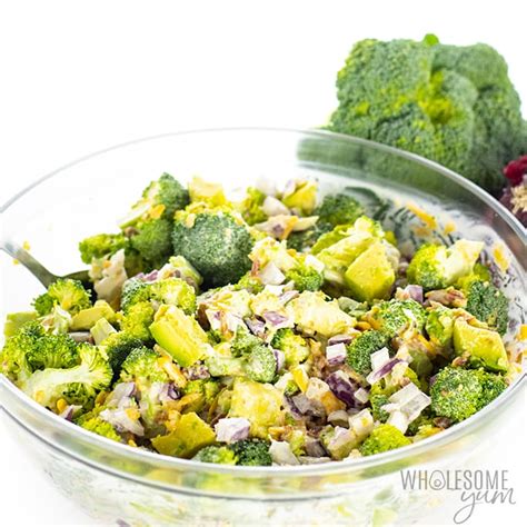keto-broccoli-salad-with-bacon-wholesome-yum image