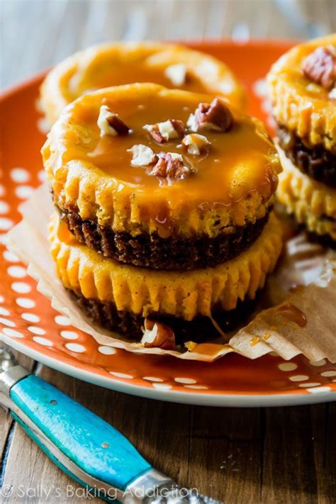 salted-caramel-pumpkin-cheesecakes-sallys-baking image