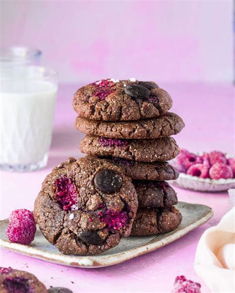 double-chocolate-and-raspberry-cookies-rainbow image