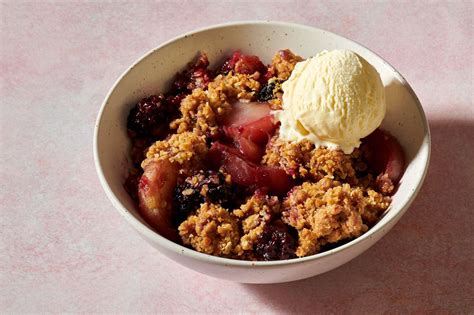 peach-and-blackberry-crisp-recipe-food-wine image