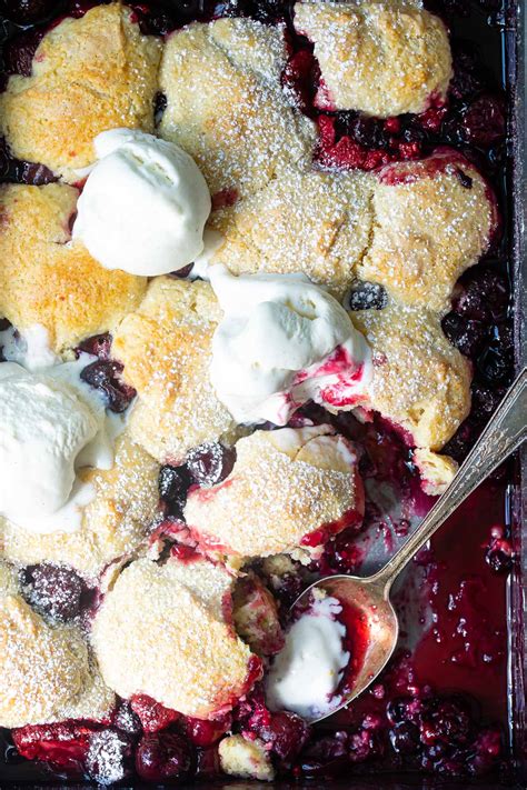 easy-summer-berry-cherry-cobbler-foodness-gracious image