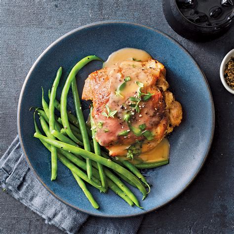 slow-cooker-turkey-thighs-with-herb-gravy-eatingwell image