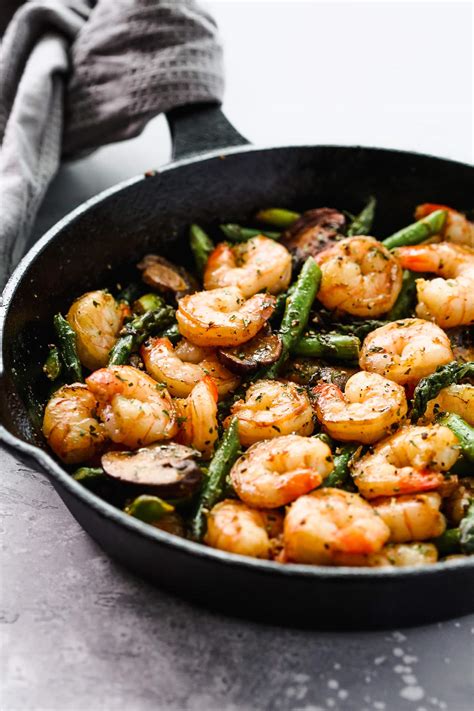 garlic-shrimp-asparagus-skillet-primavera-kitchen image
