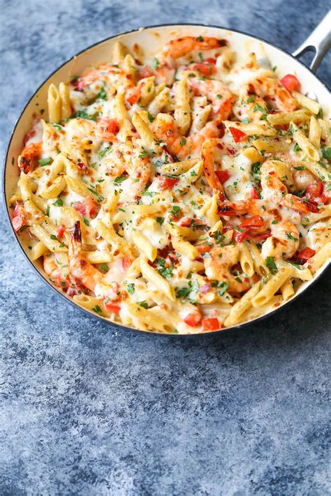 skinny-shrimp-alfredo-pasta-bake-damn-delicious image