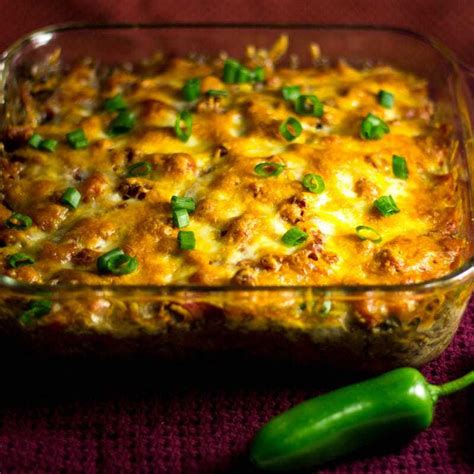 southwest-casserole-with-ground-beef-and-beans-low image