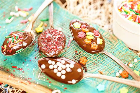 chocolate-dipped-spoons-sweet-and-simple-bowl image
