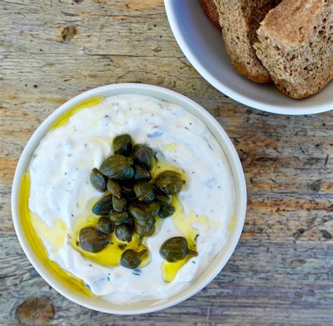 creamy-greek-yogurt-lemon-caper-dip-olive-tomato image