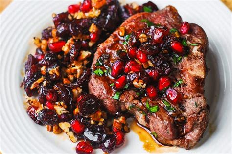 garlicky-lamb-chops-with-cranberry-balsamic-reduction image