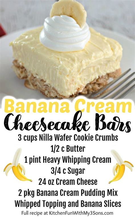 banana-cream-cheesecake-bars-kitchen-fun-with-my-3 image