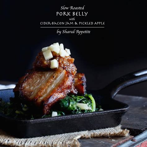 slow-roasted-pork-belly-with-cider-bacon-jam-and-pickled image