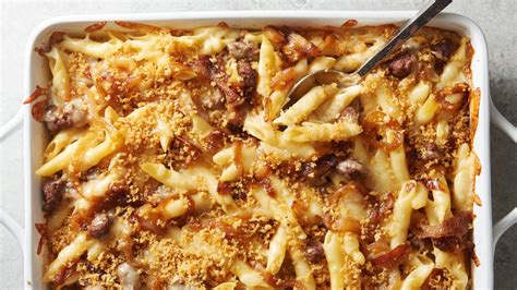 french-onion-beef-and-pasta-bake image