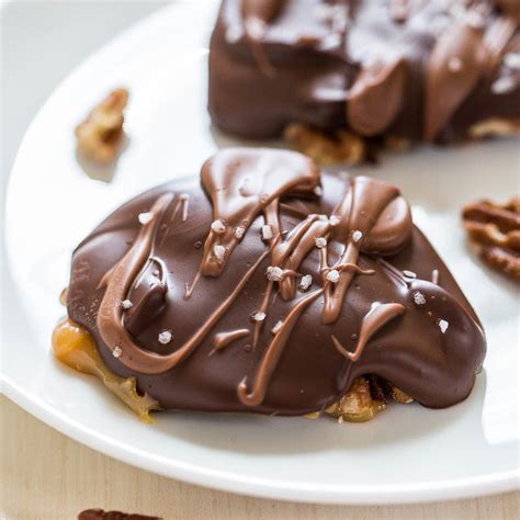 homemade-chocolate-turtles-with-pecans-caramel image