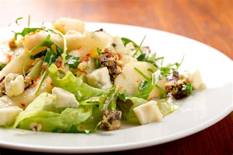 baby-greens-pear-walnut-and-blue-cheese-salad image