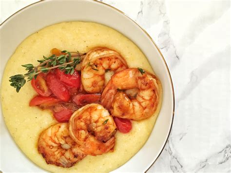creamy-polenta-with-spicy-shrimp-her-modern-kitchen image