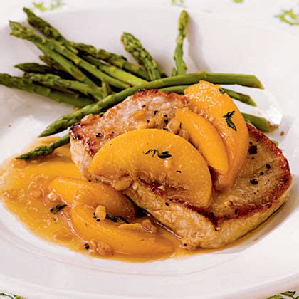 pork-chops-with-bourbon-peach-sauce-recipe-myrecipes image