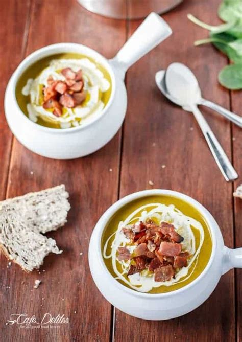 creamy-pumpkin-and-spinach-soup-with-crispy-bacon image
