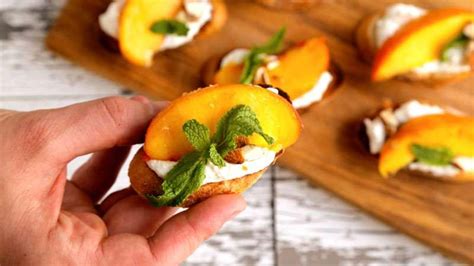 peach-and-ricotta-crostini-recipe-rachael-ray-show image