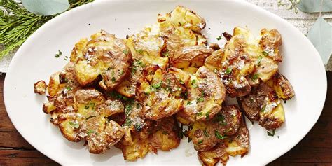 crispy-golden-smashed-potatoes-recipe-good-housekeeping image