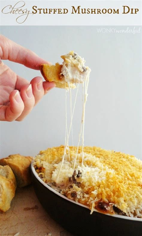 stuffed-mushroom-cheesy-dip-recipe-wonkywonderful image