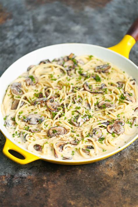 spaghetti-with-mushroom-herb-cream-sauce-damn image