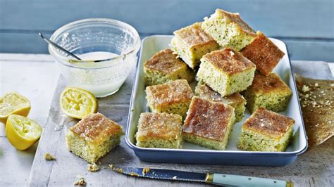 mary-berrys-lemon-drizzle-traybake-cake-recipe-bbc-food image