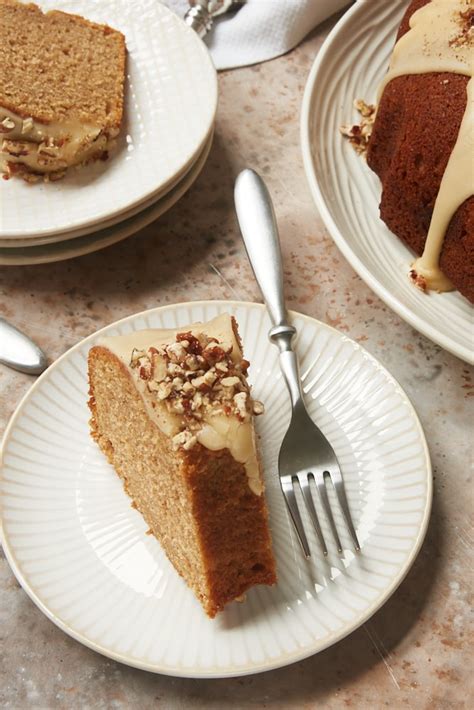 brown-sugar-spice-cake-with-caramel-rum-glaze-bake image