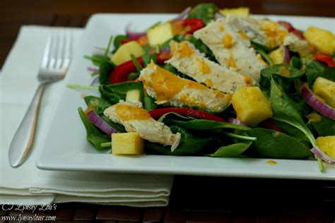 grilled-chicken-and-spinach-salad-with-spicy-pineapple image