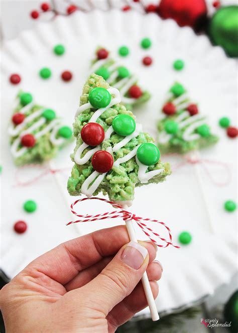 christmas-tree-rice-krispies-treat-pops-easy-holiday-treat-idea image