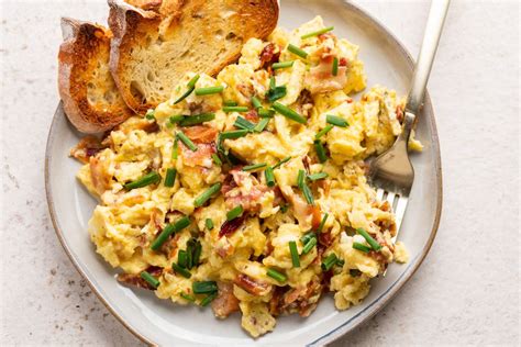 scrambled-eggs-with-bacon-recipe-the-spruce-eats image