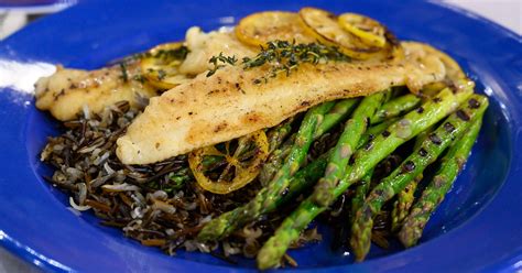 filet-of-sole-with-wild-rice-and-asparagus image