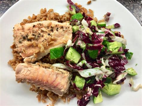 farro-with-salmon-cucumber-radicchio-and-dill-the image